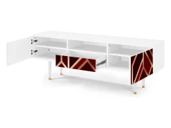 Móvel De Tv* Mueble de TV - 170х59х41 cm - T6 - Velvet 1920's, Branco Bege