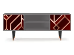 Móvel De Tv| Mueble de TV - 170х69х48 cm - T2 - Velvet 1920's, Cinza Cinzento