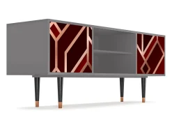 Móvel De Tv| Mueble de TV - 170х69х48 cm - T2 - Velvet 1920's, Cinza Cinzento