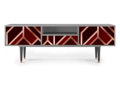 Móvel De Tv* Mueble de TV - 170х59х41 cm - T6 - Velvet 1920's, Cinza Cinzento