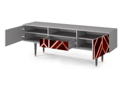 Móvel De Tv* Mueble de TV - 170х59х41 cm - T6 - Velvet 1920's, Cinza Cinzento