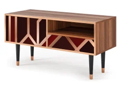 Mueble de TV - 115х59х48 cm - T3 - Velvet 1920's, Nogueira Castanho