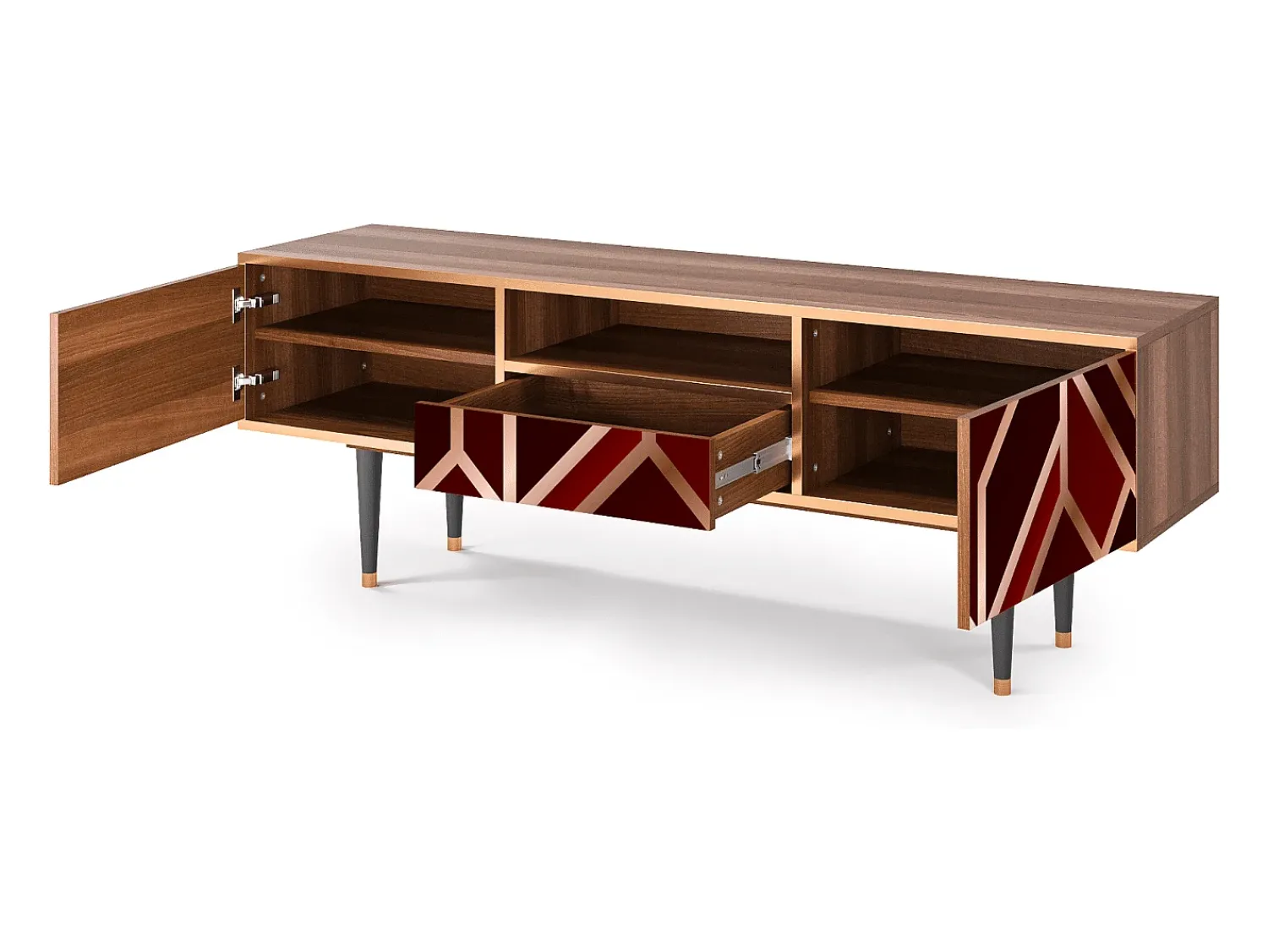 Sale Mueble de TV - 170х59х41 cm - T6 - Velvet 1920's, Nogueira Castanho