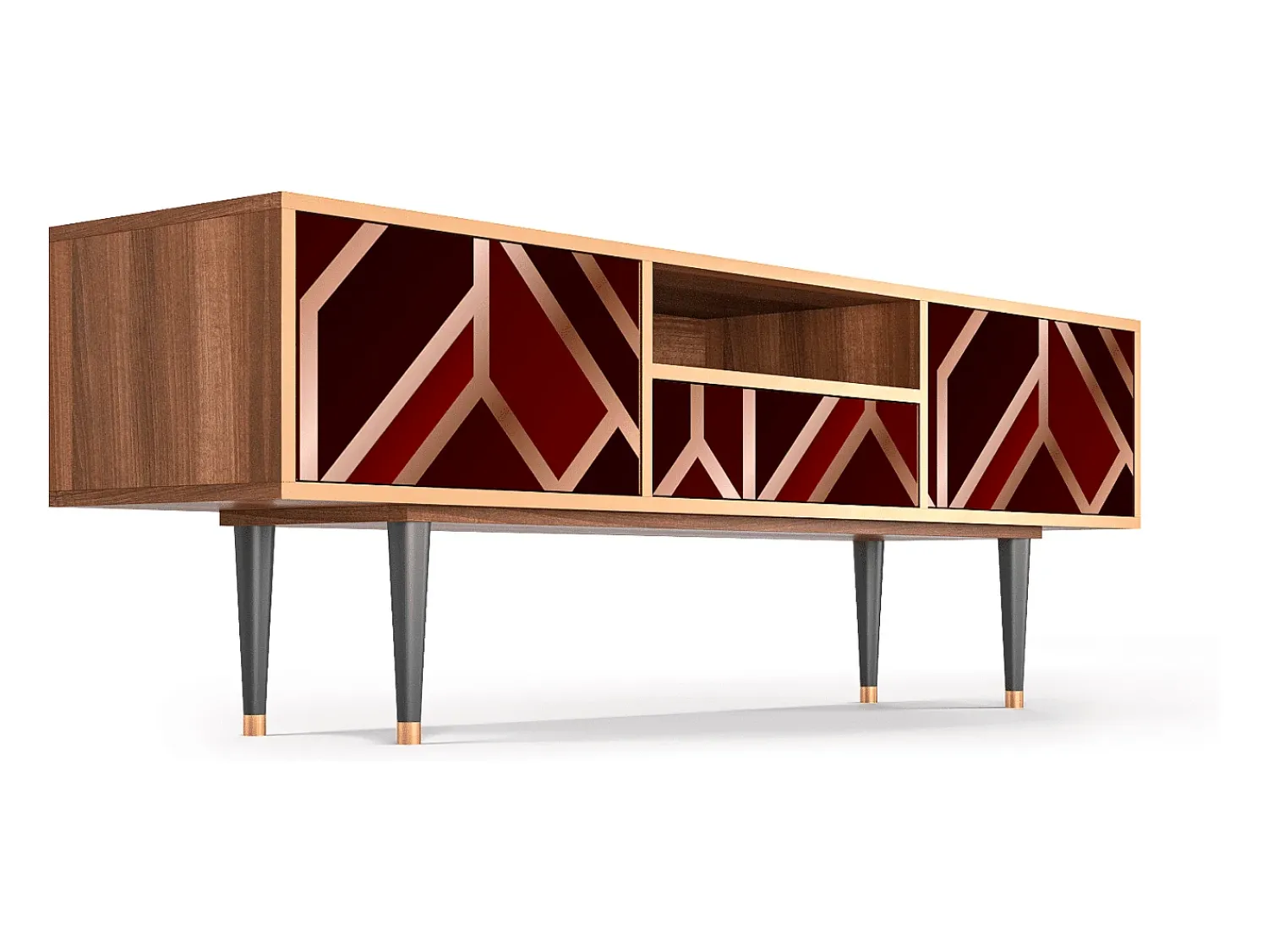 Sale Mueble de TV - 170х59х41 cm - T6 - Velvet 1920's, Nogueira Castanho