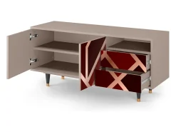 Móvel De Tv* Mueble de TV - 125х56х41 cm - T7 - Velvet 1920's, Latte Bege