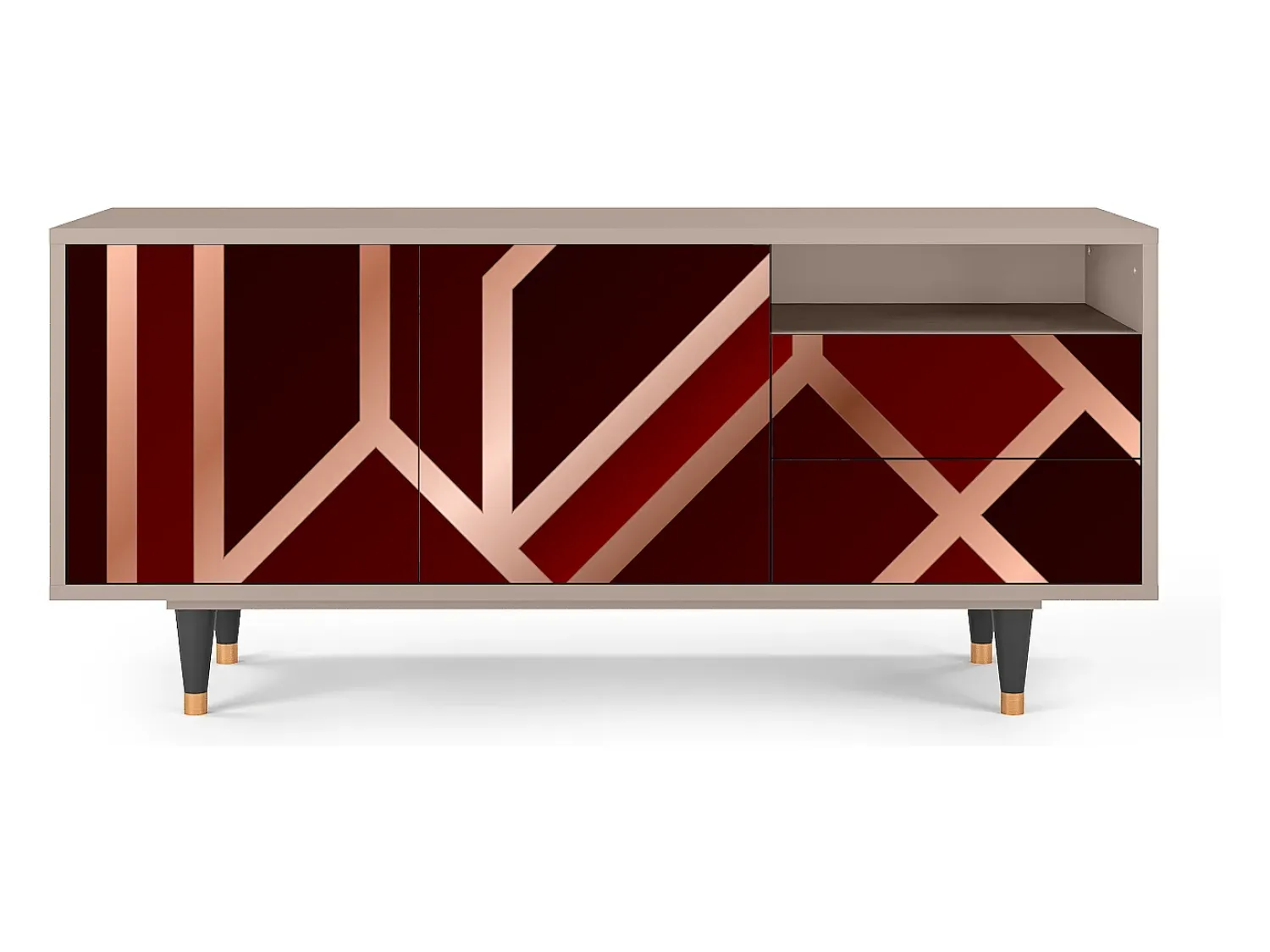 Móvel De Tv* Mueble de TV - 125х56х41 cm - T7 - Velvet 1920's, Latte Bege