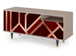 Móvel De Tv* Mueble de TV - 125х56х41 cm - T7 - Velvet 1920's, Latte Bege