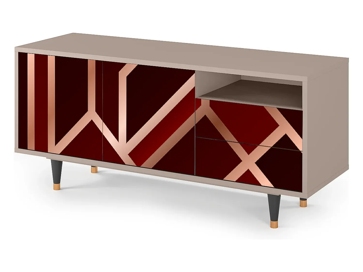 Móvel De Tv* Mueble de TV - 125х56х41 cm - T7 - Velvet 1920's, Latte Bege