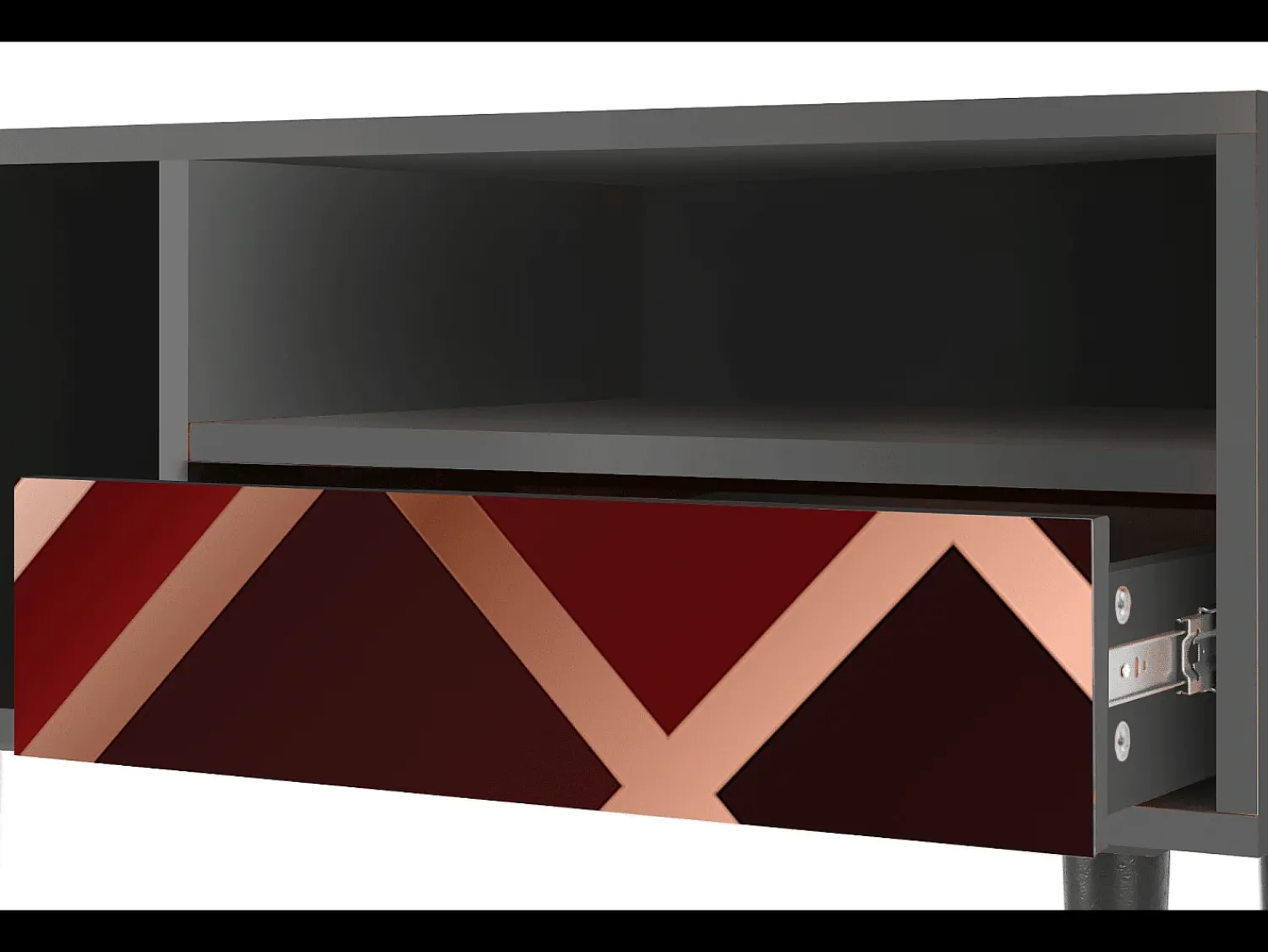 Mueble de TV - 115х59х48 cm - T3 - Velvet 1920's, Antracite^ Móvel De Tv
