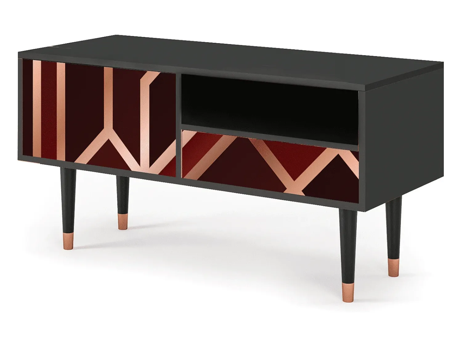 Mueble de TV - 115х59х48 cm - T3 - Velvet 1920's, Antracite^ Móvel De Tv