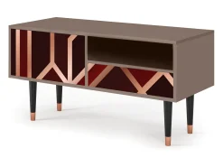 Mueble de TV - 115х59х48 cm - T3 - Velvet 1920's, Latte Bege