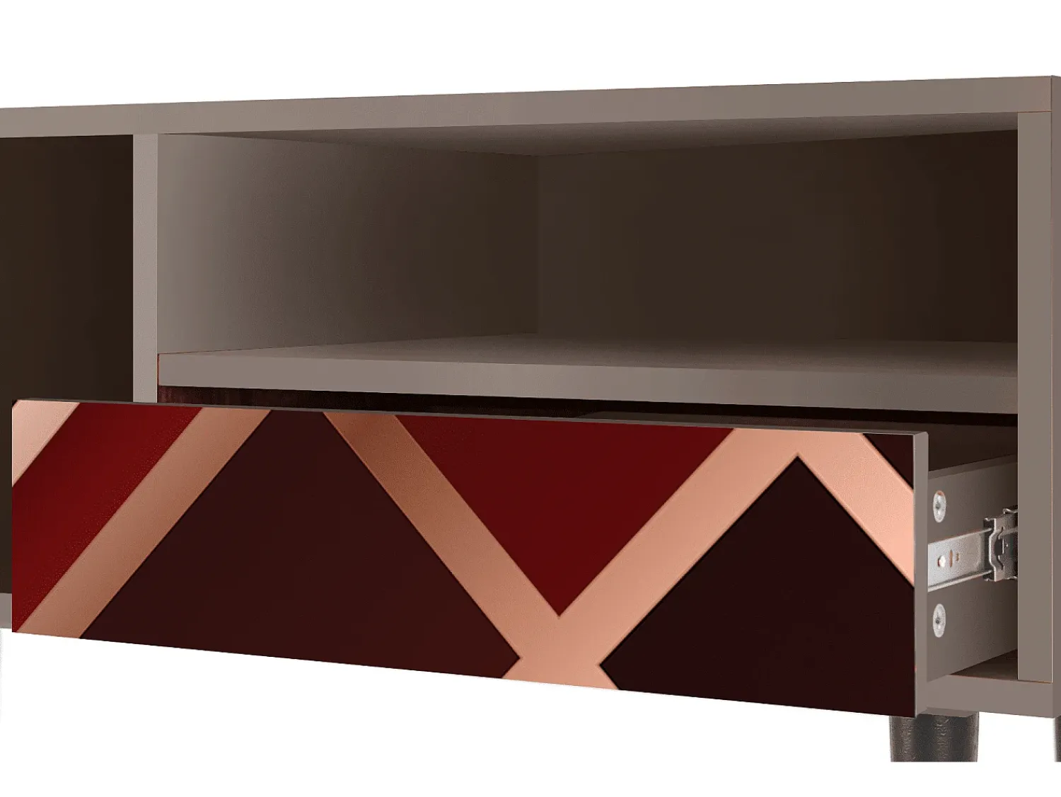 Mueble de TV - 115х59х48 cm - T3 - Velvet 1920's, Latte Bege