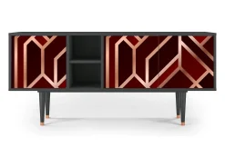Móvel De Tv| Mueble de TV - 150х69х41 cm - T5 - Velvet 1920's, Antracite Cinza antracite