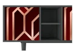 Móvel De Tv| Mueble de TV - 150х69х41 cm - T5 - Velvet 1920's, Antracite Cinza antracite