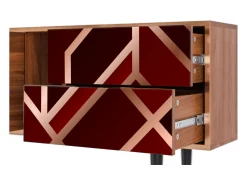 New Mueble de TV - 170х69х48 cm - T1 - Velvet 1920's, Nogueira Castanho