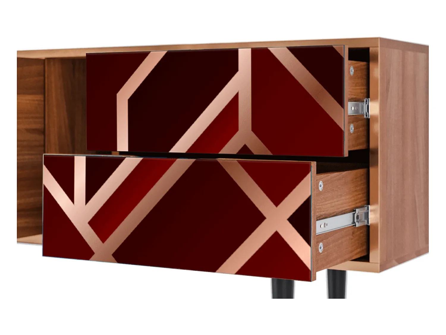 New Mueble de TV - 170х69х48 cm - T1 - Velvet 1920's, Nogueira Castanho