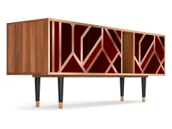 New Mueble de TV - 170х69х48 cm - T1 - Velvet 1920's, Nogueira Castanho
