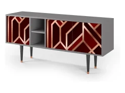Hot Mueble de TV - 150х69х41 cm - T5 - Velvet 1920's, Cinza Cinzento