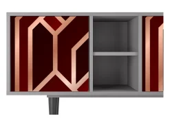 Hot Mueble de TV - 150х69х41 cm - T5 - Velvet 1920's, Cinza Cinzento