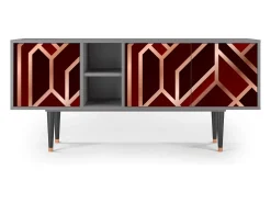 Hot Mueble de TV - 150х69х41 cm - T5 - Velvet 1920's, Cinza Cinzento