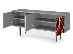 Hot Mueble de TV - 150х69х41 cm - T5 - Velvet 1920's, Cinza Cinzento