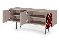 Móvel De Tv| Mueble de TV - 150х69х41 cm - T5 - Velvet 1920's, Latte Bege
