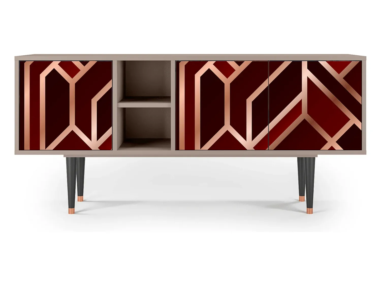 Móvel De Tv| Mueble de TV - 150х69х41 cm - T5 - Velvet 1920's, Latte Bege