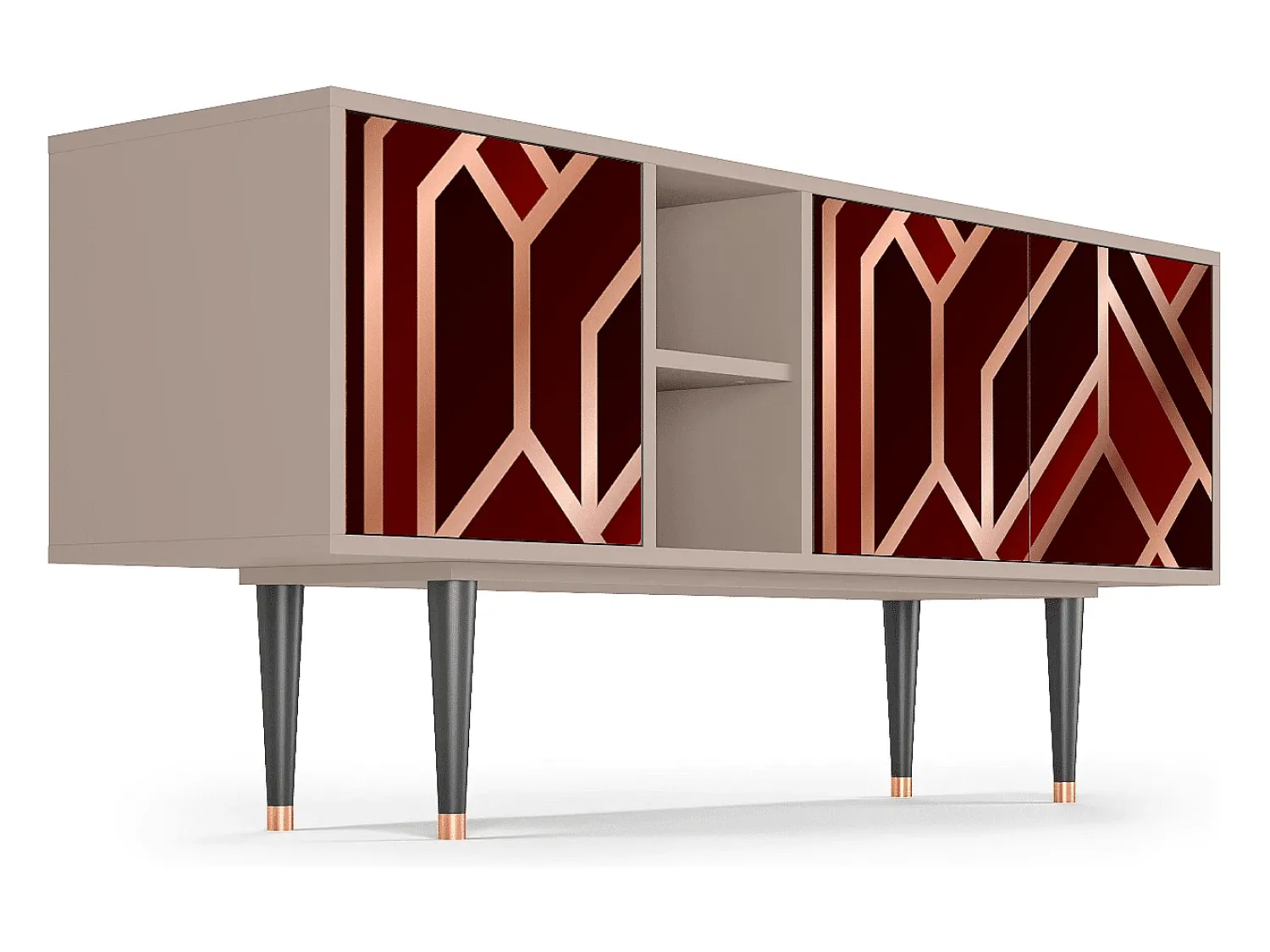 Móvel De Tv| Mueble de TV - 150х69х41 cm - T5 - Velvet 1920's, Latte Bege
