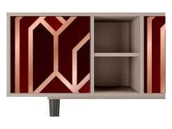 Móvel De Tv| Mueble de TV - 150х69х41 cm - T5 - Velvet 1920's, Latte Bege