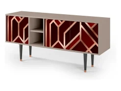Móvel De Tv| Mueble de TV - 150х69х41 cm - T5 - Velvet 1920's, Latte Bege