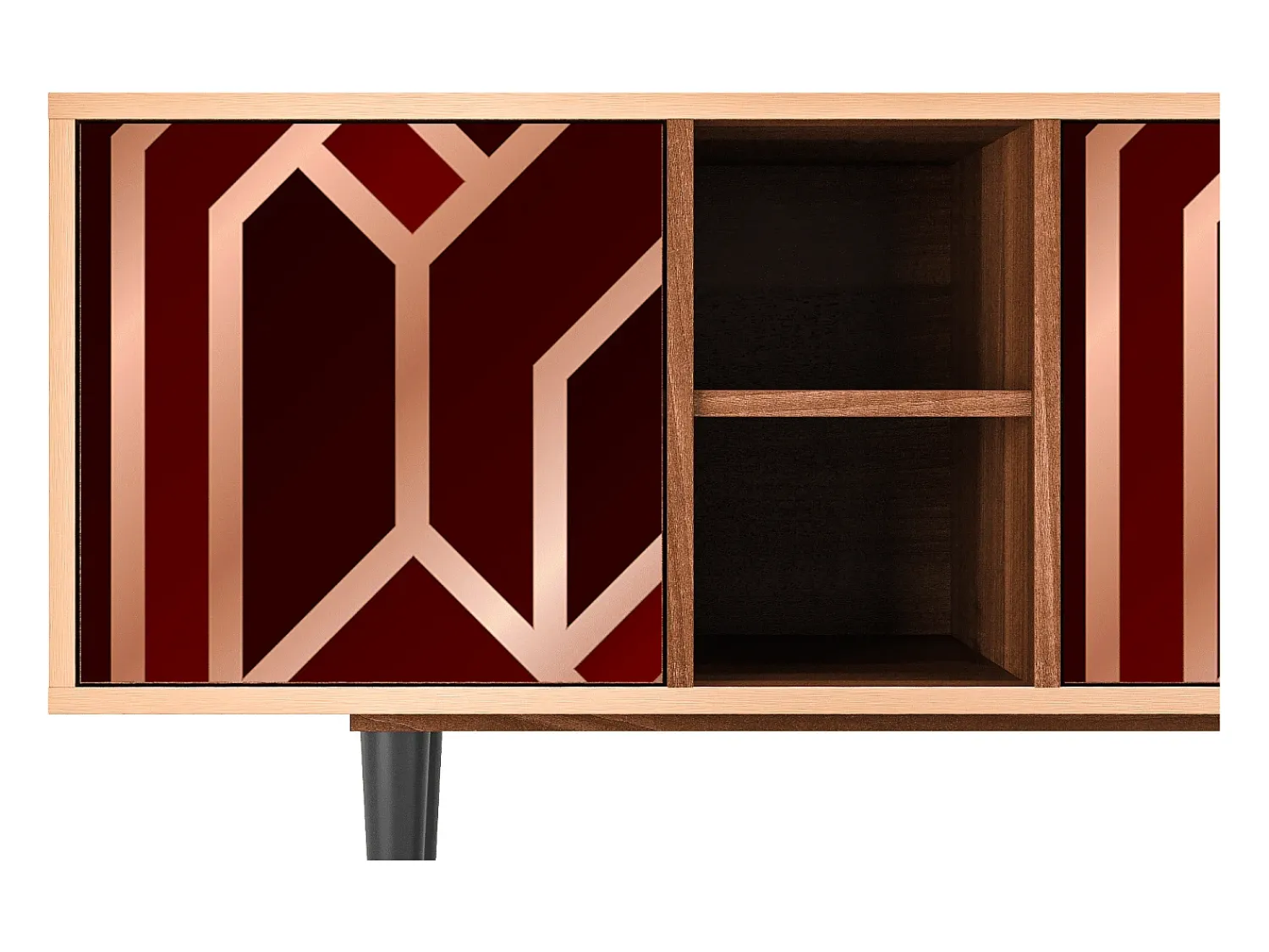 Móvel De Tv| Mueble de TV - 150х69х41 cm - T5 - Velvet 1920's, Nogueira Castanho
