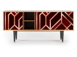 Móvel De Tv| Mueble de TV - 150х69х41 cm - T5 - Velvet 1920's, Nogueira Castanho