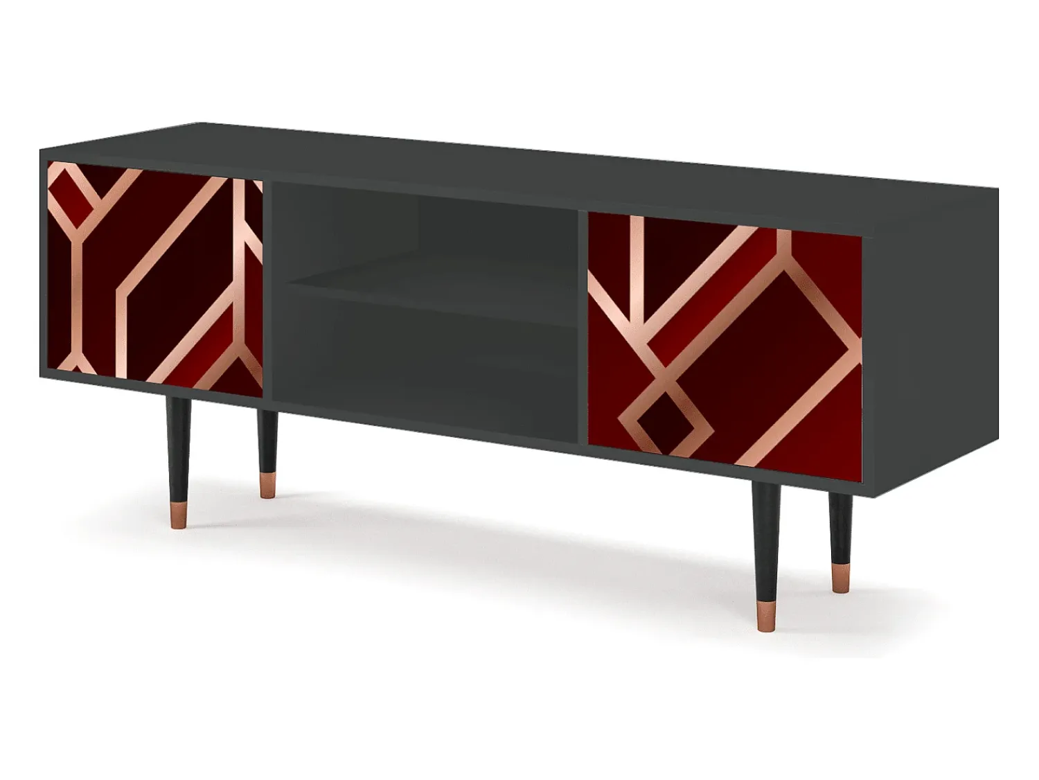 Mueble de TV - 170х69х48 cm - T2 - Velvet 1920's, Antracite^ Móvel De Tv