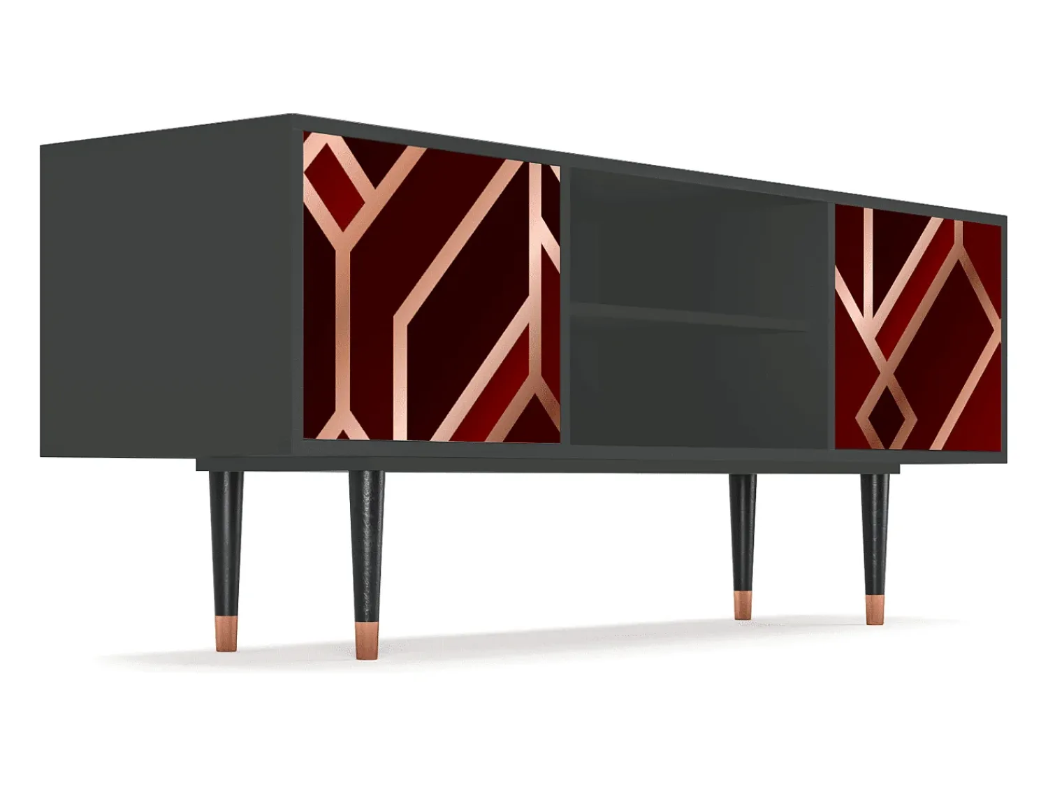 Mueble de TV - 170х69х48 cm - T2 - Velvet 1920's, Antracite^ Móvel De Tv