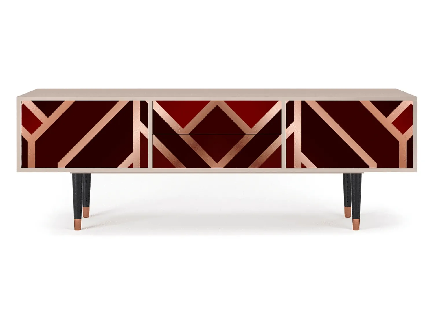 Móvel De Tv* Mueble de TV - 170х59х48 cm - T4 - Velvet 1920's, Latte Bege