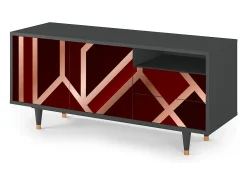 Mueble de TV - 125х56х41 cm - T7 - Velvet 1920's, Antracite^ Móvel De Tv