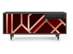 Mueble de TV - 125х56х41 cm - T7 - Velvet 1920's, Antracite^ Móvel De Tv