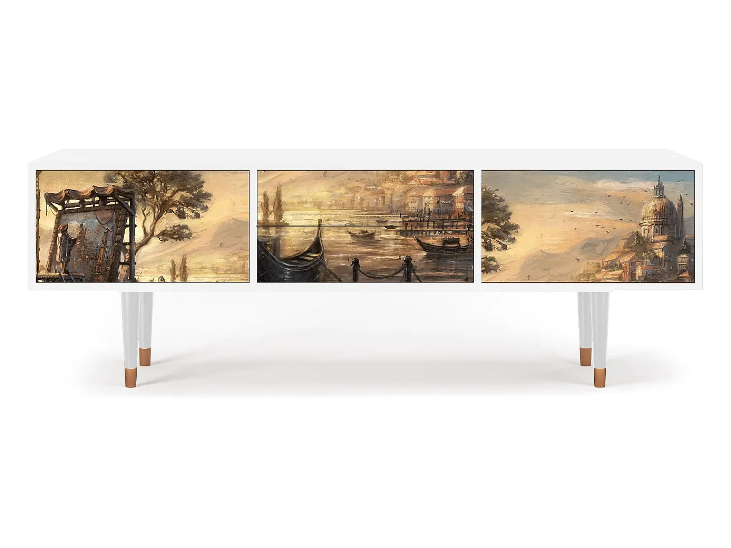 Sale Mueble de TV - 170х59х48 cm - T4 - Venice, Branco Bege