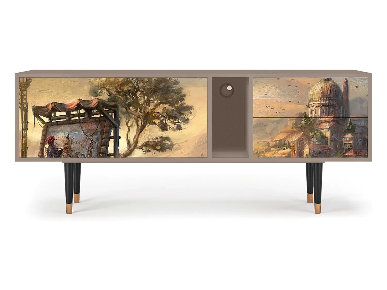 Móvel De Tv| Mueble de TV - 170х69х48 cm - T1 - Venice, Latte Bege