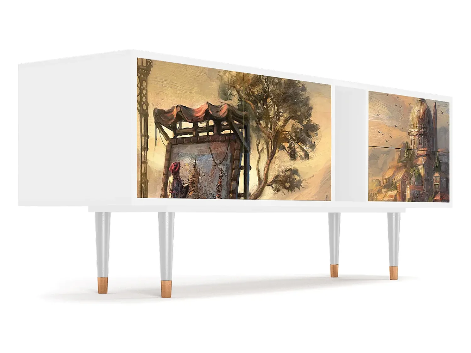 Móvel De Tv* Mueble de TV - 170х69х48 cm - T1 - Venice, Branco Bege