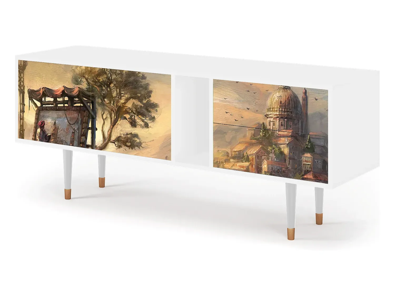 Móvel De Tv* Mueble de TV - 170х69х48 cm - T1 - Venice, Branco Bege