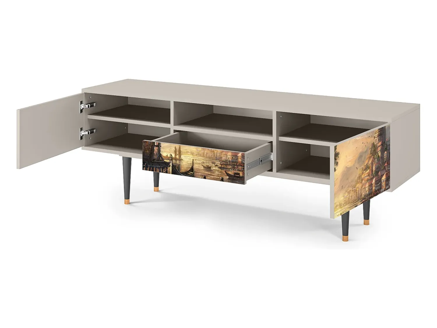 Móvel De Tv* Mueble de TV - 170х59х41 cm - T6 - Venice, Areia Bege