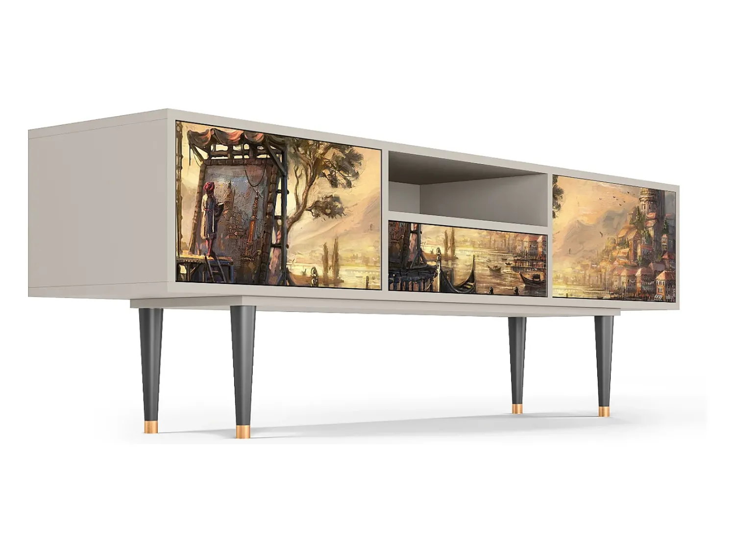 Móvel De Tv* Mueble de TV - 170х59х41 cm - T6 - Venice, Areia Bege