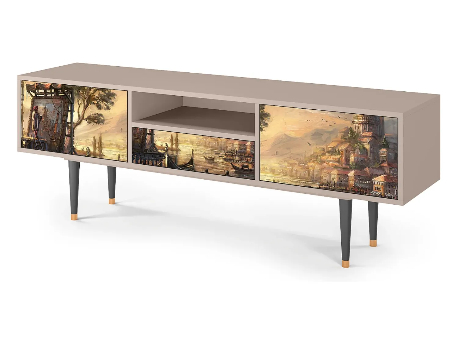 Móvel De Tv* Mueble de TV - 170х59х41 cm - T6 - Venice, Areia Bege