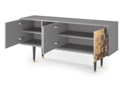 Móvel De Tv| Mueble de TV - 150х69х41 cm - T5 - Venice, Cinza Cinzento