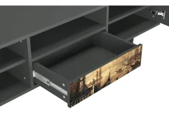 Móvel De Tv| Mueble de TV - 170х59х41 cm - T6 - Venice, Antracite Cinza antracite