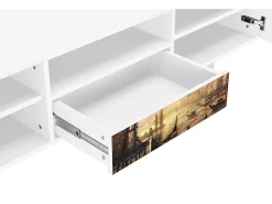 Móvel De Tv* Mueble de TV - 170х59х41 cm - T6 - Venice, Branco Bege