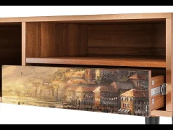 Móvel De Tv* Mueble de TV - 115х59х48 cm - T3 - Venice, Nogueira Castanho