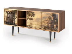 Móvel De Tv| Mueble de TV - 150х69х41 cm - T5 - Venice, Nogueira Castanho