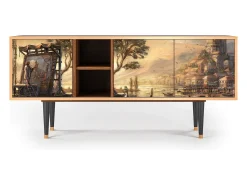 Móvel De Tv| Mueble de TV - 150х69х41 cm - T5 - Venice, Nogueira Castanho